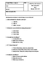 Đề kiểm tra cuối học kì I môn Khoa học Lớp 5 - Phần Viết - Năm học 2018-2019